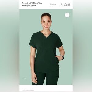 NWT!!! Mandala scrub top in Midnight Green size Large